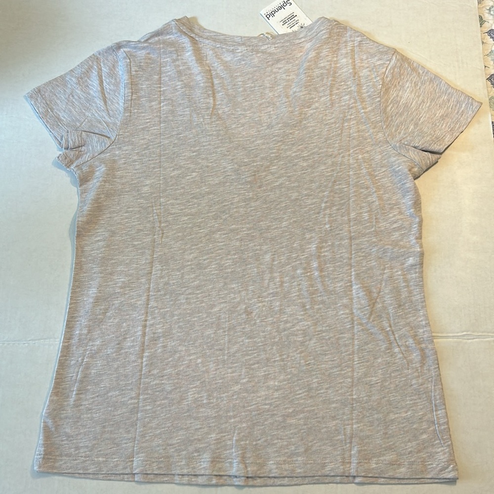 Splendid Medium Top Botanical Dyed V-Neck Short Sleeve Tee 100% cotton NWT - Picture 6 of 10